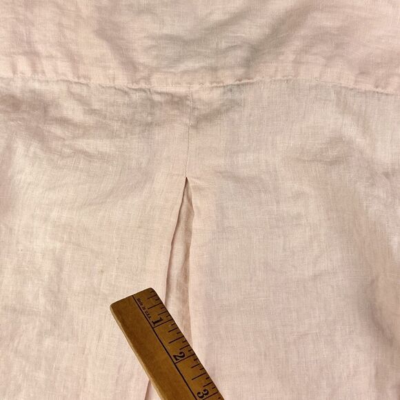 Sundance Catalog Linen Top Womens L Pintuck Button Long Sleeve Coastal Boho* - Picture 6 of 11